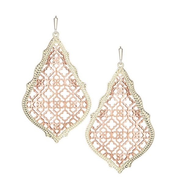 Kendra Scott Earrings Adair Gold & Rose Gold Drop Style For Pierced Ears - Picture 1 of 9